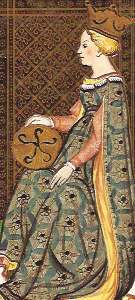 Visconti Sforza deck Queen of Coins