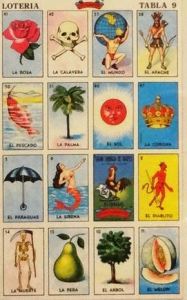 Mexican bingo loteria cards