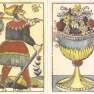 Tarocchi Vergnano Fool and Ace of Cups