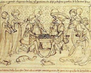 Illustration from Storia de Lancillotto by Bonifacio bembo