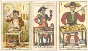Three bagatto cards