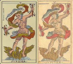 Jupiter cards from Besancon decks