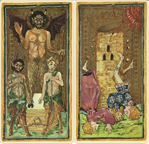 Dal Negro and US Games 1975 Visconti Sforza Devil and Tower cards