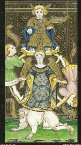 Visconti Sforza tarot card wheel of Fortune