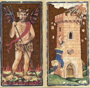 Il Meneghello Visconti Sforza Devil and Tower cards