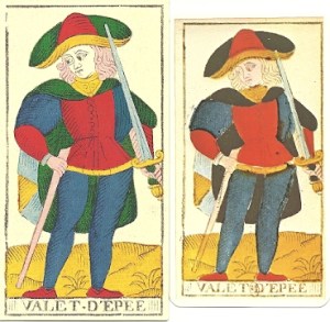Page of Swords Heron and Reynaud Tarot de Marseille