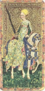 Female Knight of Swords Visconti di Modrone deck