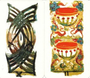 Tarot des Aux Arcs 10 Swords and 2 Cups