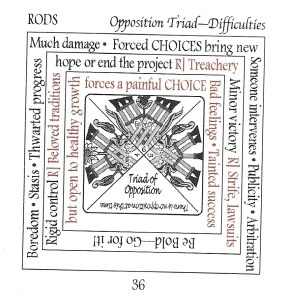 Batons page from Triadic tarot booklet