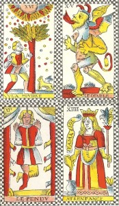 four trump cards from Adam de Hautot tarot