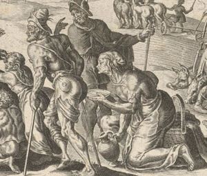 Children of Saturn engraving, beggars and cripple