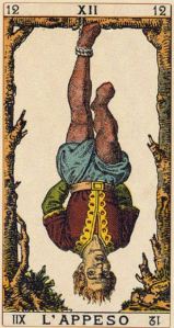Hanged Man, Ancient Italian Tarot, based on Della Rocca, 1880