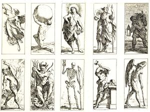 Mitelli Tarocchi sheet of ten cards
